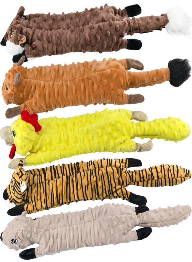 SHARLOVY Dog Squeaky Toys 5 Pack, Bubble Plush Puppy Teething Pet Toys, Crinkle No Stuffing Animals Dog Toy, Doggies Chew for Large Small Medium Breeds - Image 1